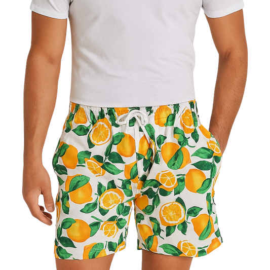 Pantaloncino Uomo Full Print - Lemon White - VEST 176