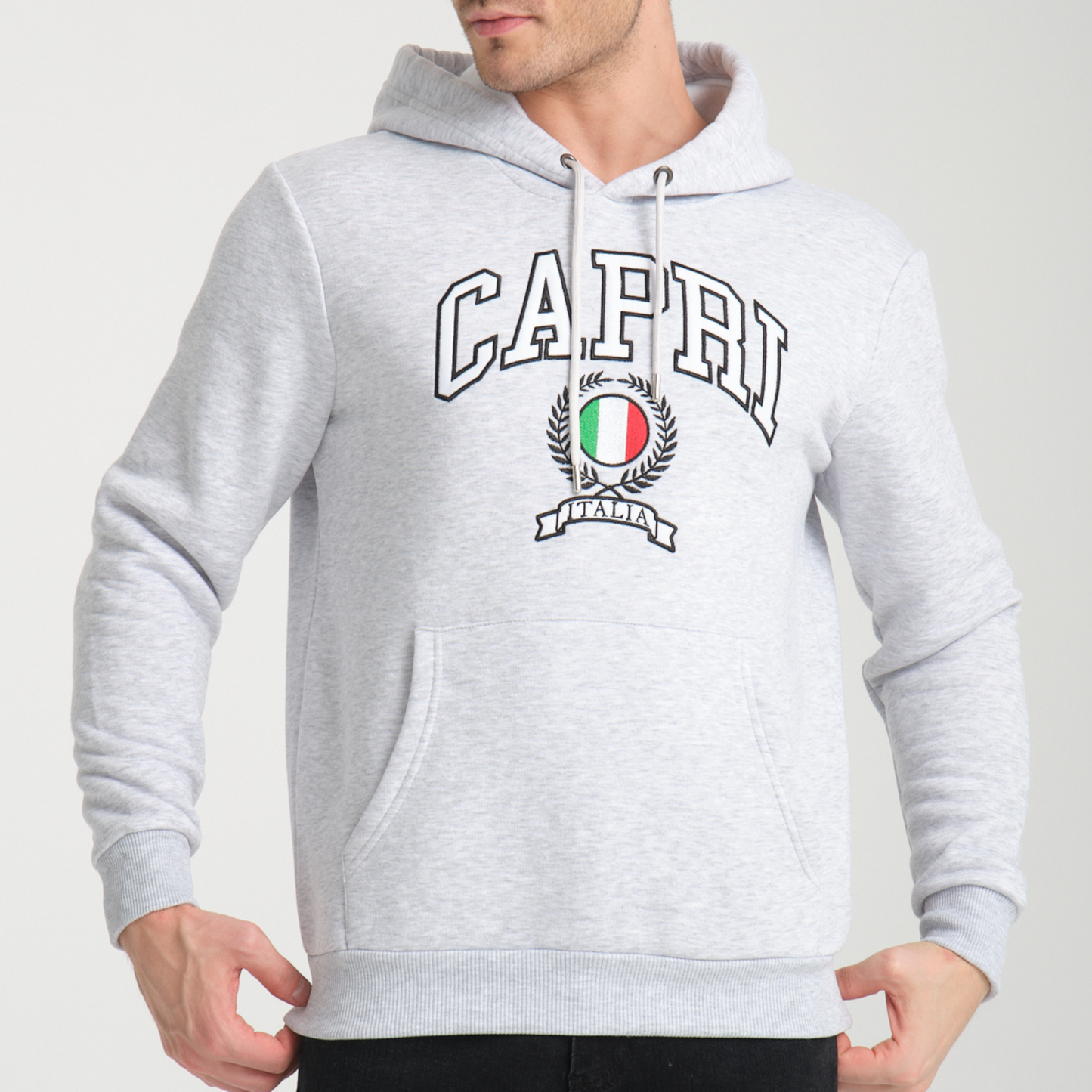 Felpa con Cappuccio Hoodie Capri Snow Melange – Interno Felpato - Felpa 23