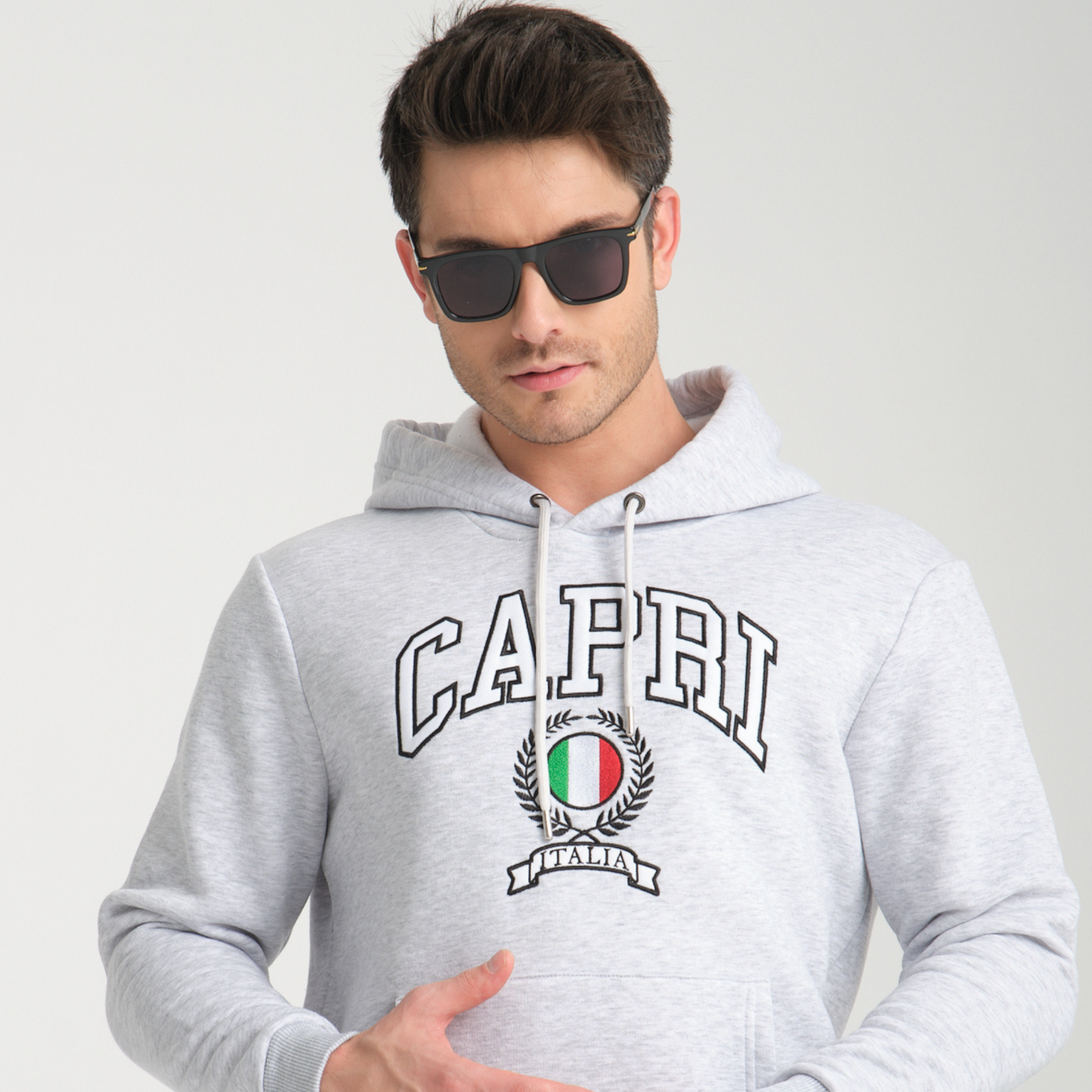 Felpa con Cappuccio Hoodie Capri Snow Melange – Interno Felpato - Felpa 23