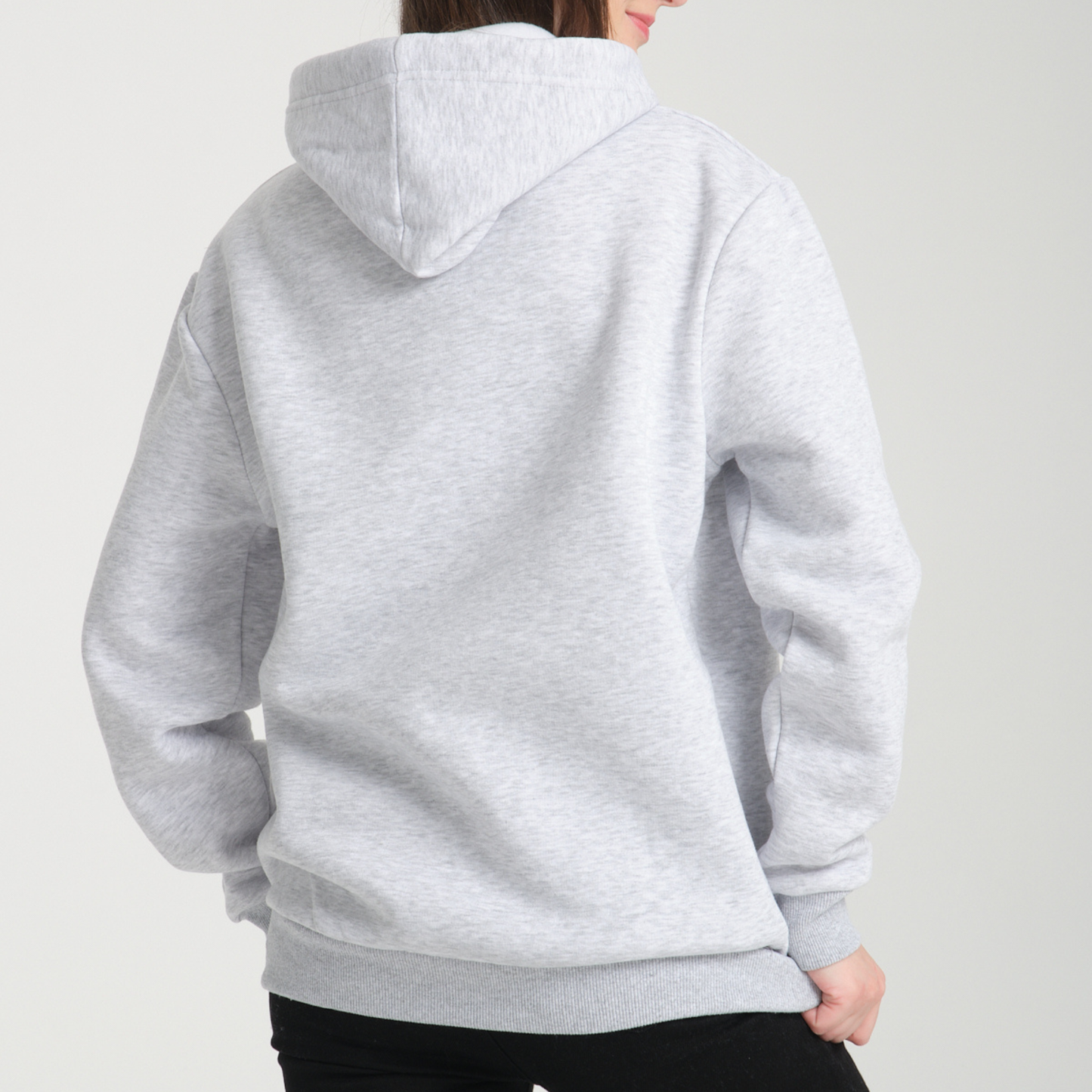 Felpa con Cappuccio Hoodie Capri Snow Melange – Interno Felpato - Felpa 23 Donna