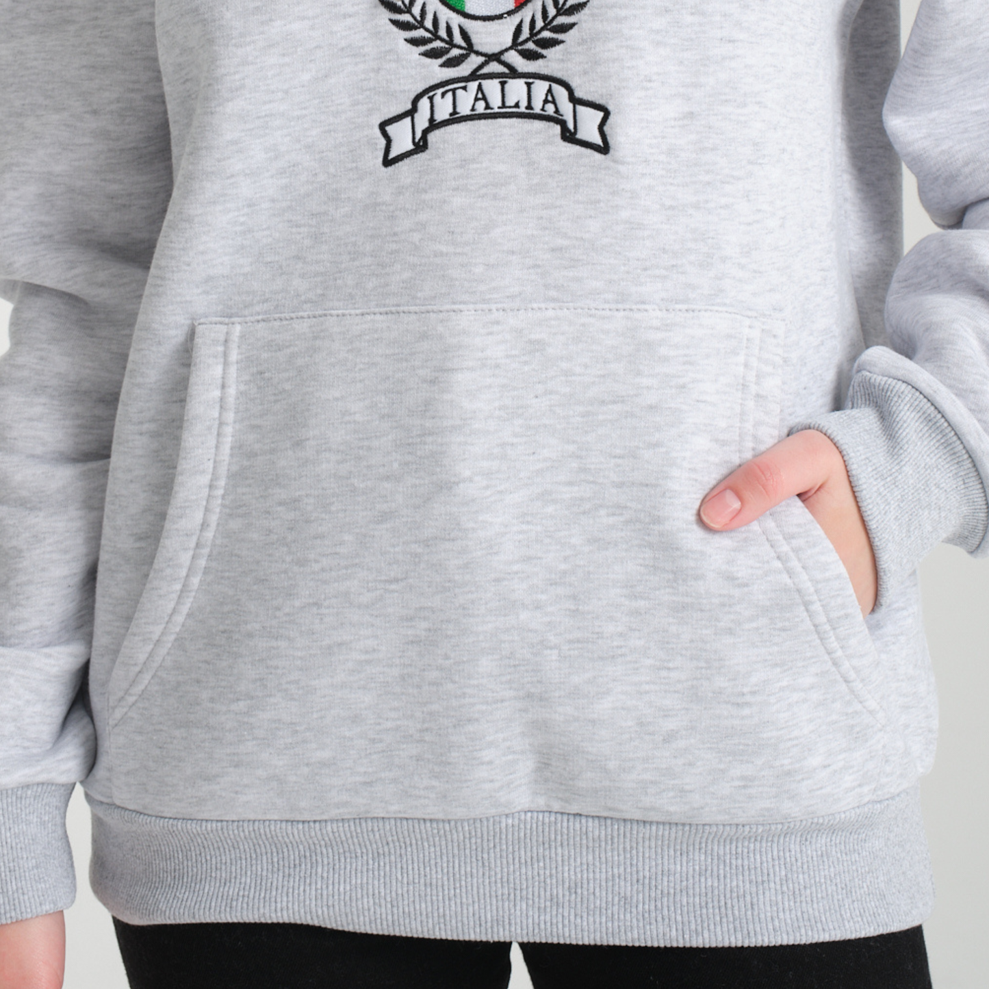 Felpa con Cappuccio Hoodie Capri Snow Melange – Interno Felpato - Felpa 23 Donna