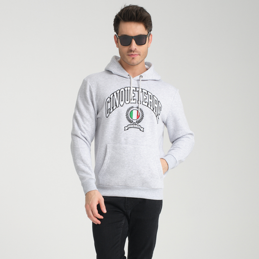 Felpa con Cappuccio Hoodie Cinque Terre Snow Melange - Interno Felpato - Felpa 26