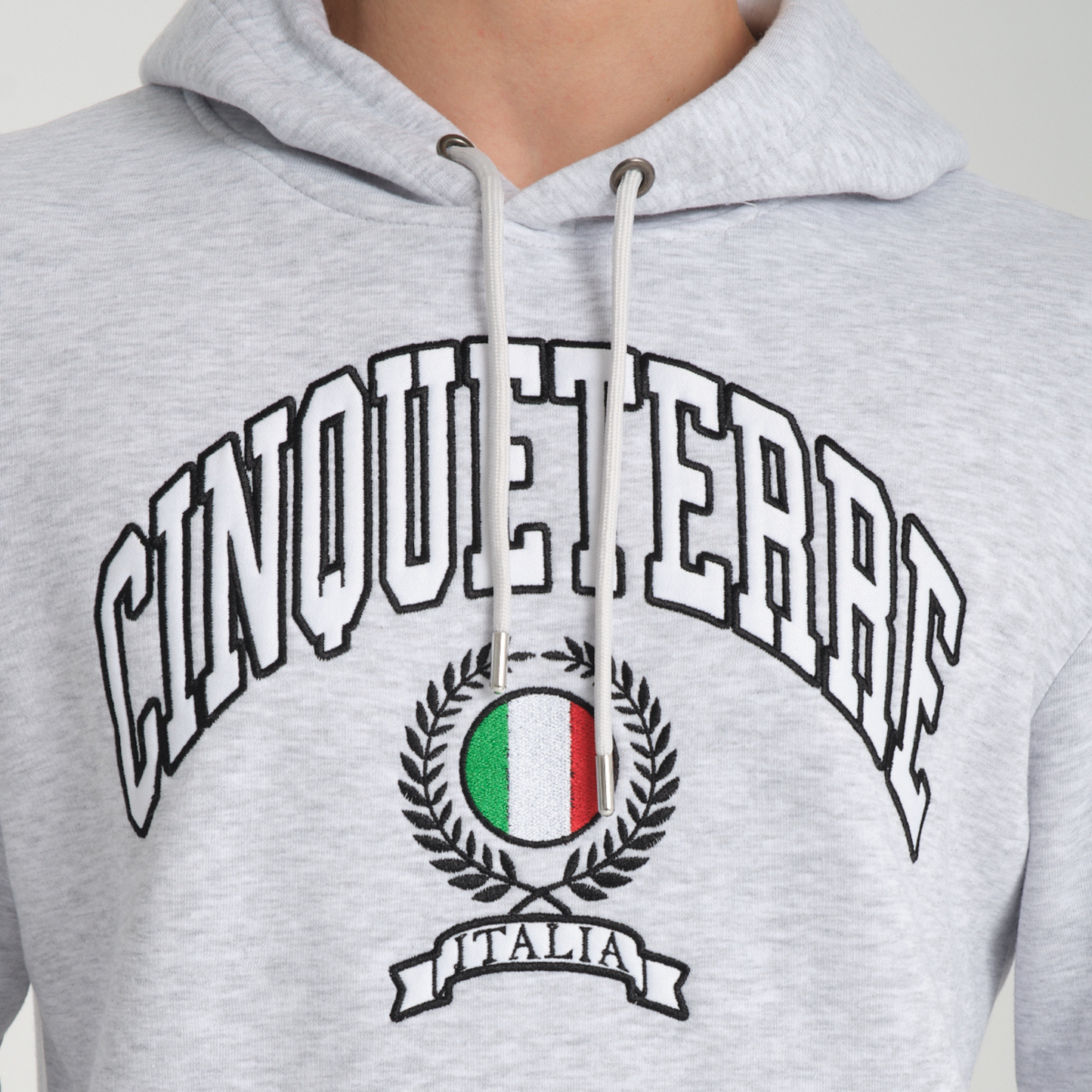Felpa con Cappuccio Hoodie Cinque Terre Snow Melange - Interno Felpato - Felpa 26