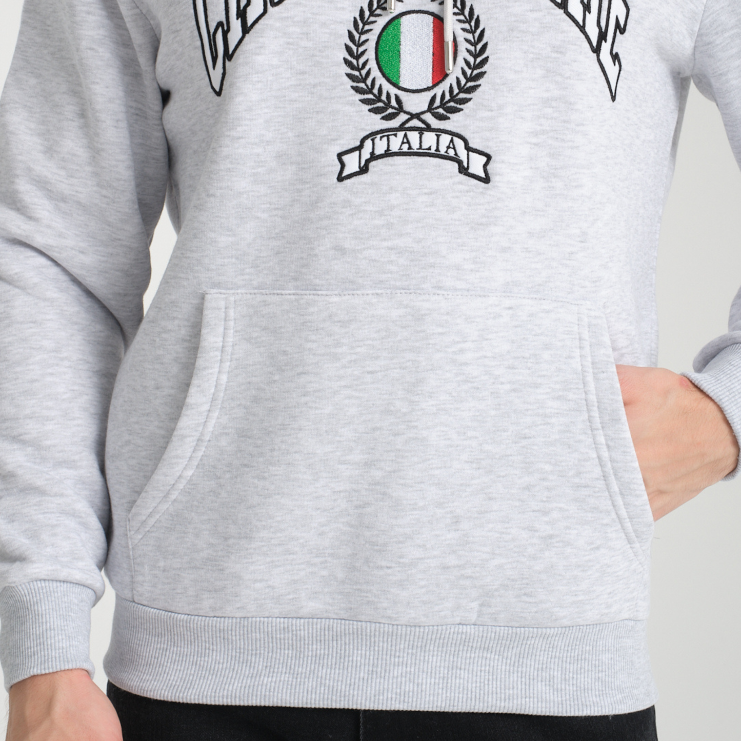 Felpa con Cappuccio Hoodie Cinque Terre Snow Melange - Interno Felpato - Felpa 26