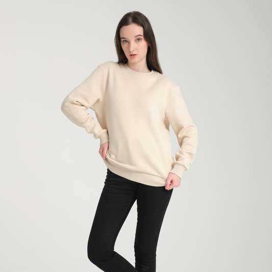 Felpa Butter Yellow Girocollo - Interno Felpato - Felpa 38 Donna