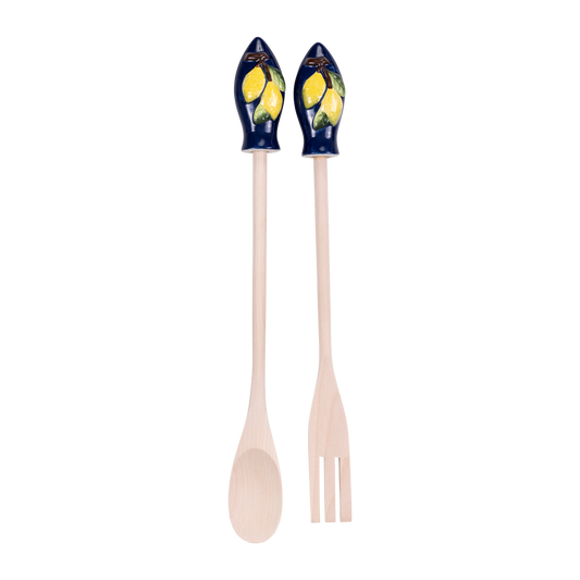 Utensili da Cucina Set da 2 Pezzi in Legno e Ceramica - SF86