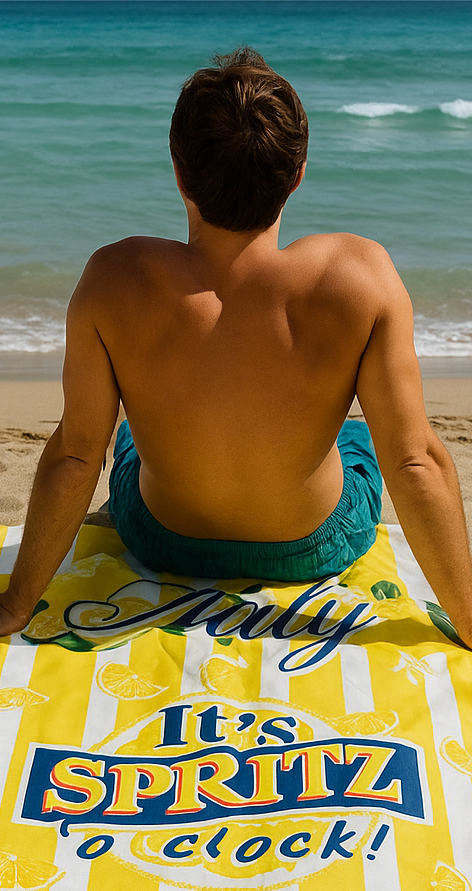 Telo Mare Full Print – It's SPRITZ 'o Clock- Colorato, Pratico e di Tendenza - TM66