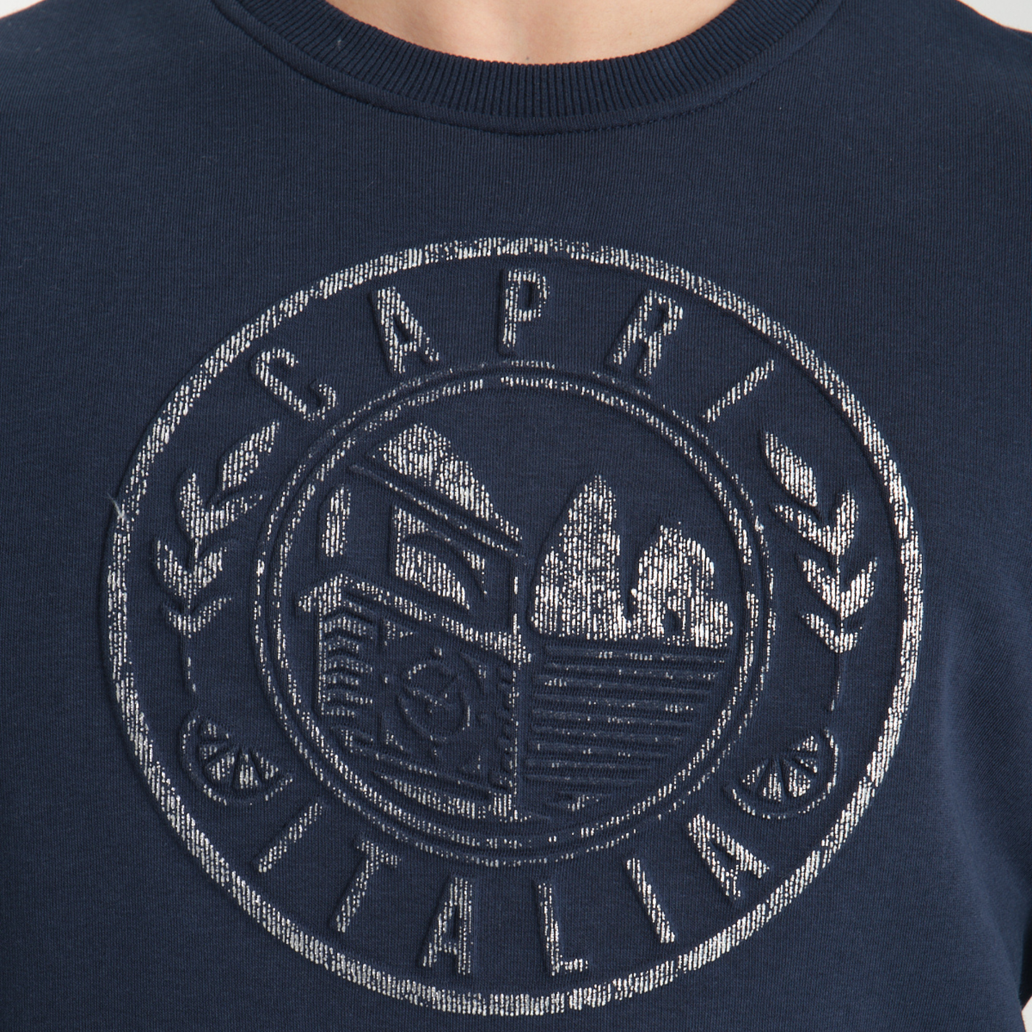 Felpa Girocollo Capri Blu Navy - Interno Felpato - Felpa 42