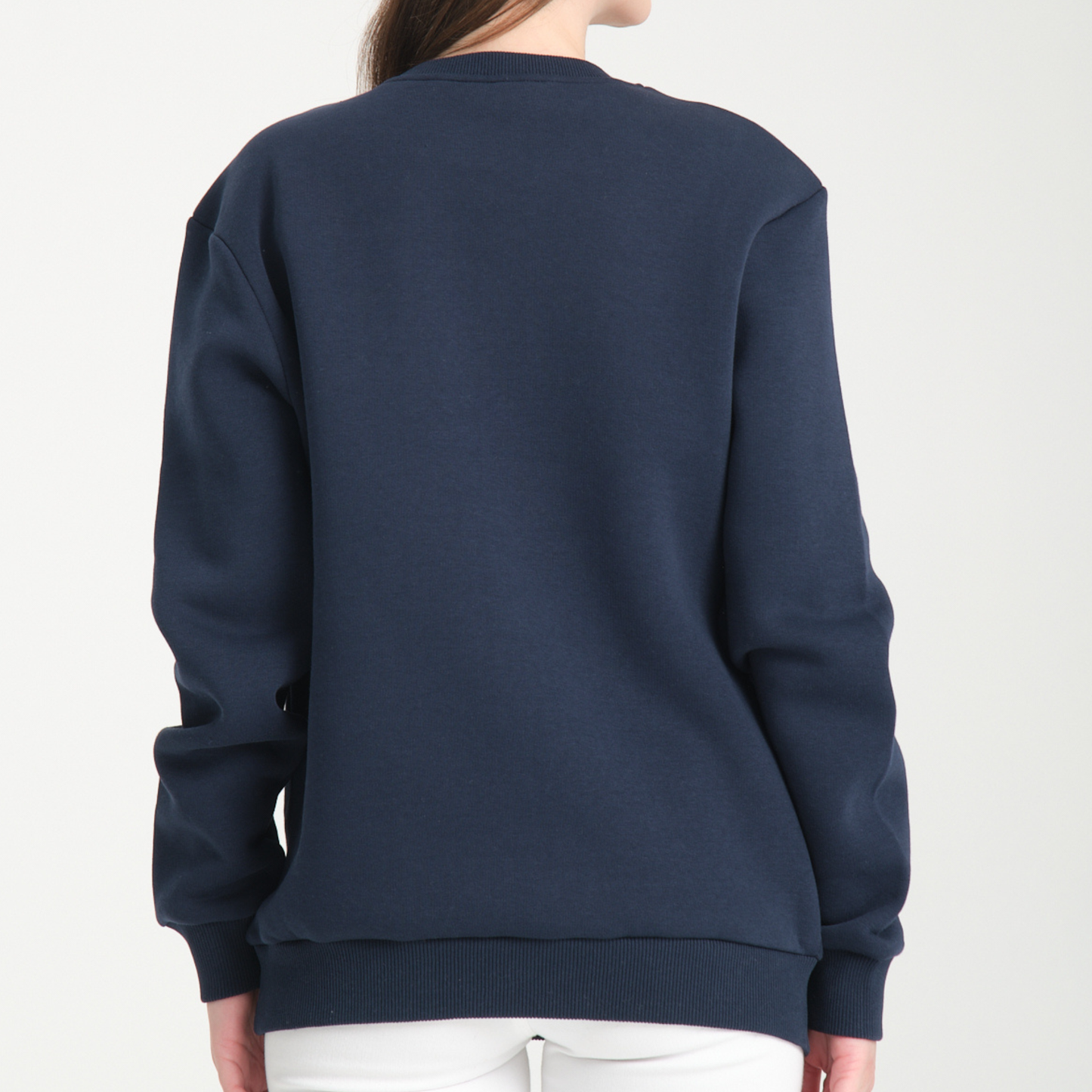 Felpa Girocollo Capri Blu Navy - Interno Felpato - Felpa 42 Donna