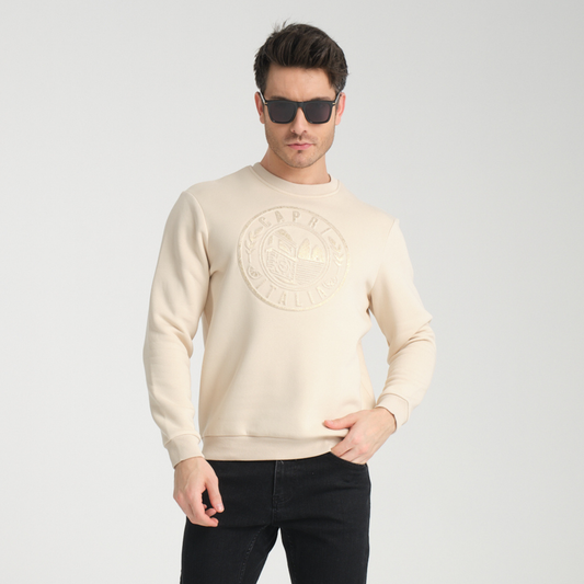 Felpa Girocollo Capri Yellow Butter - Interno Felpato - Felpa 42