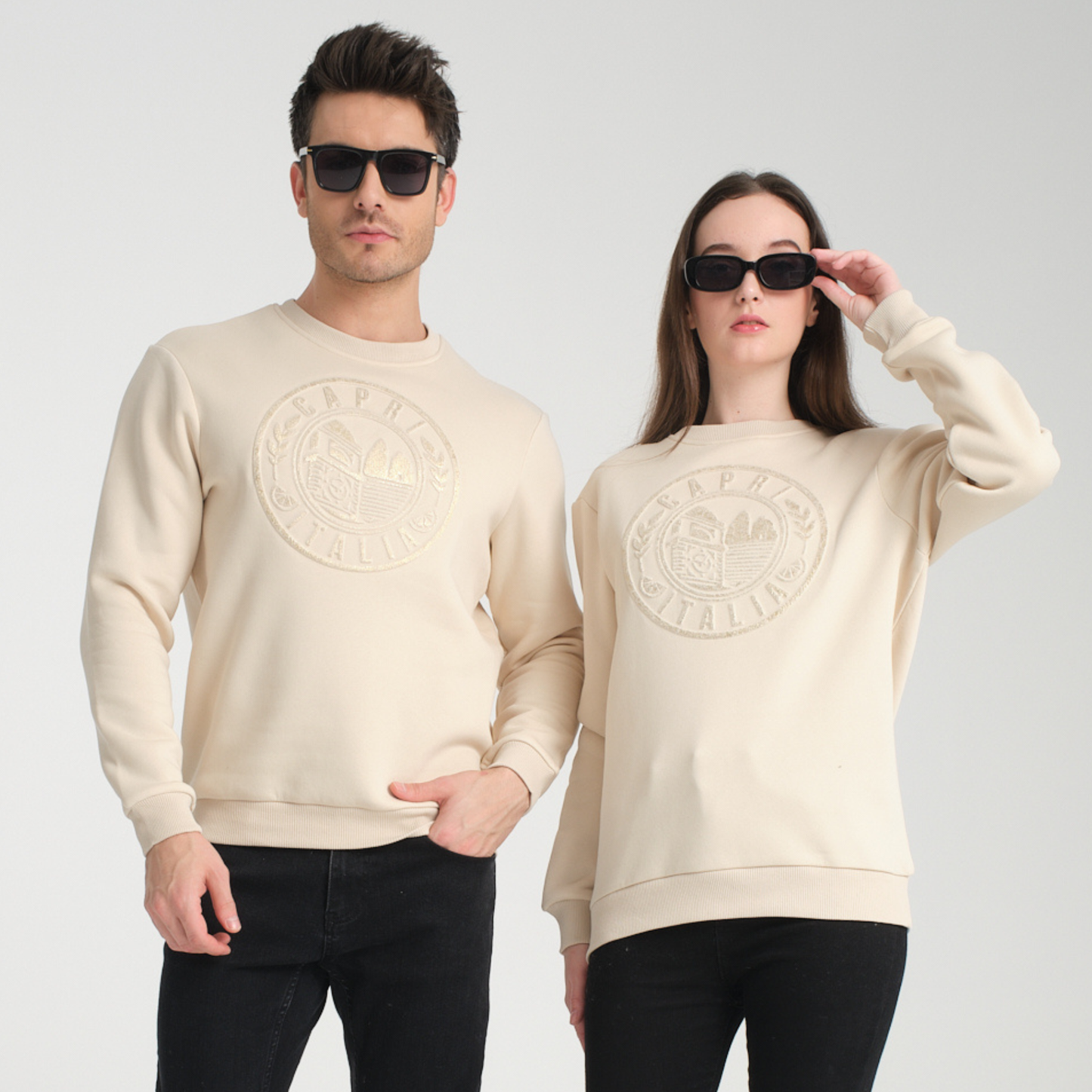 Felpa Girocollo Capri Yellow Butter - Interno Felpato - Felpa 42 Donna