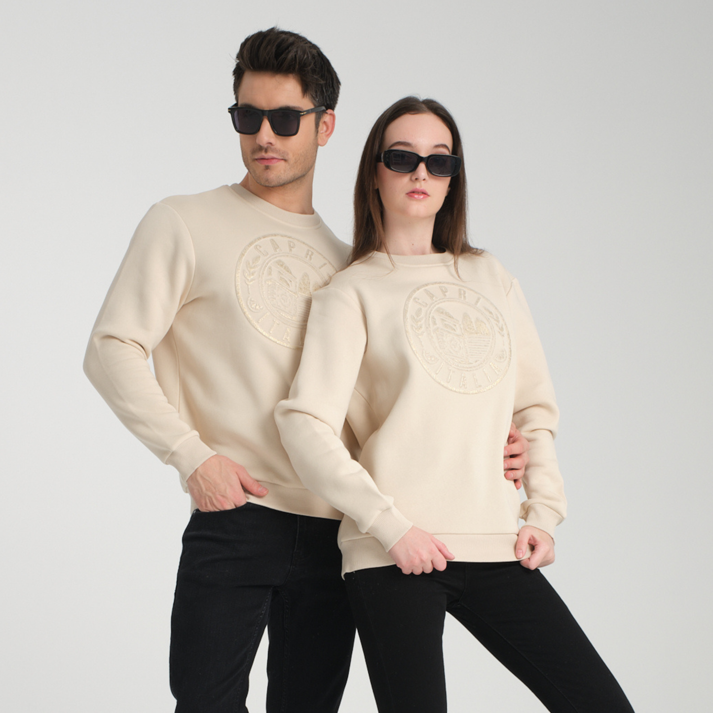 Felpa Girocollo Capri Yellow Butter - Interno Felpato - Felpa 42 Donna