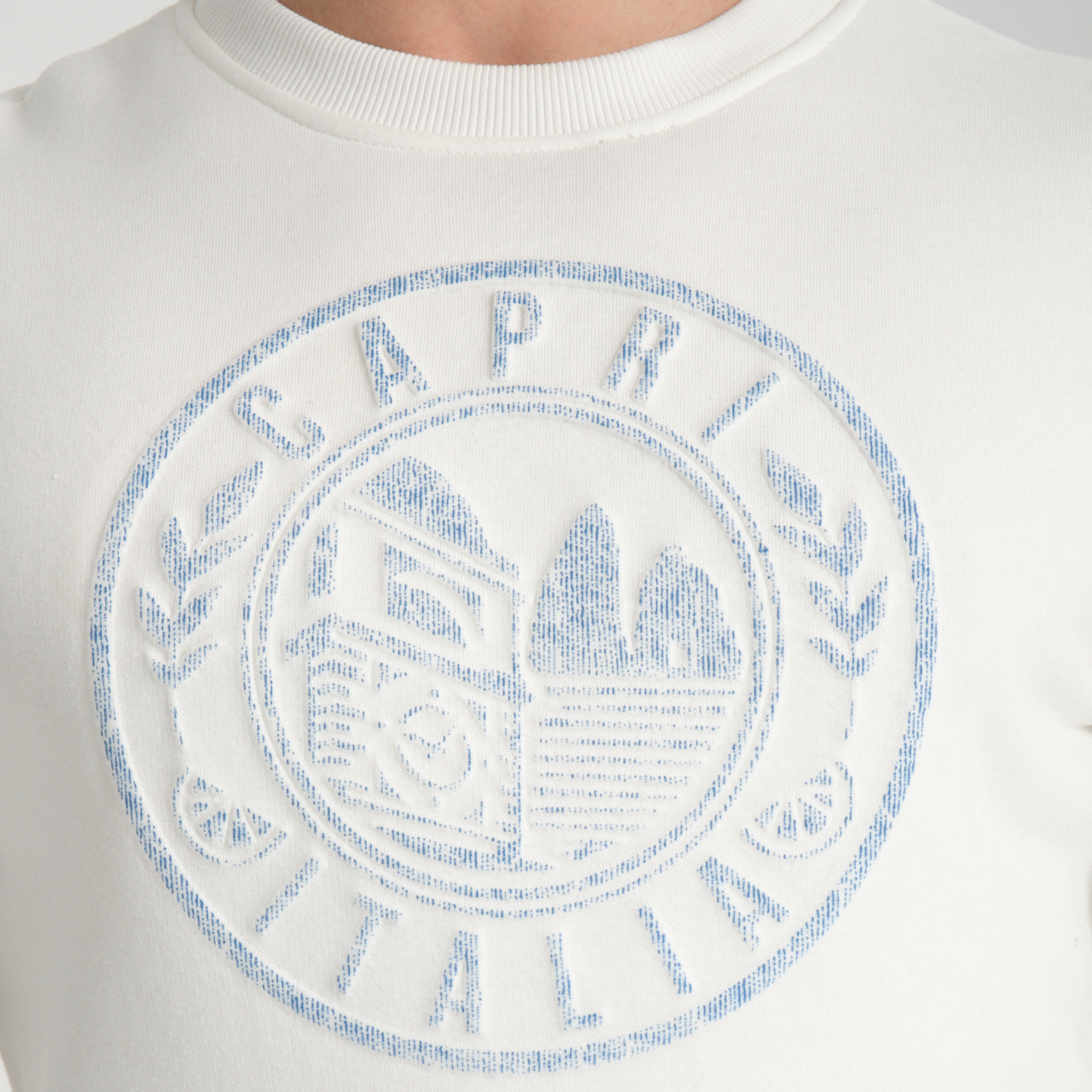 Felpa Girocollo Capri White - Interno Felpato - Felpa 42