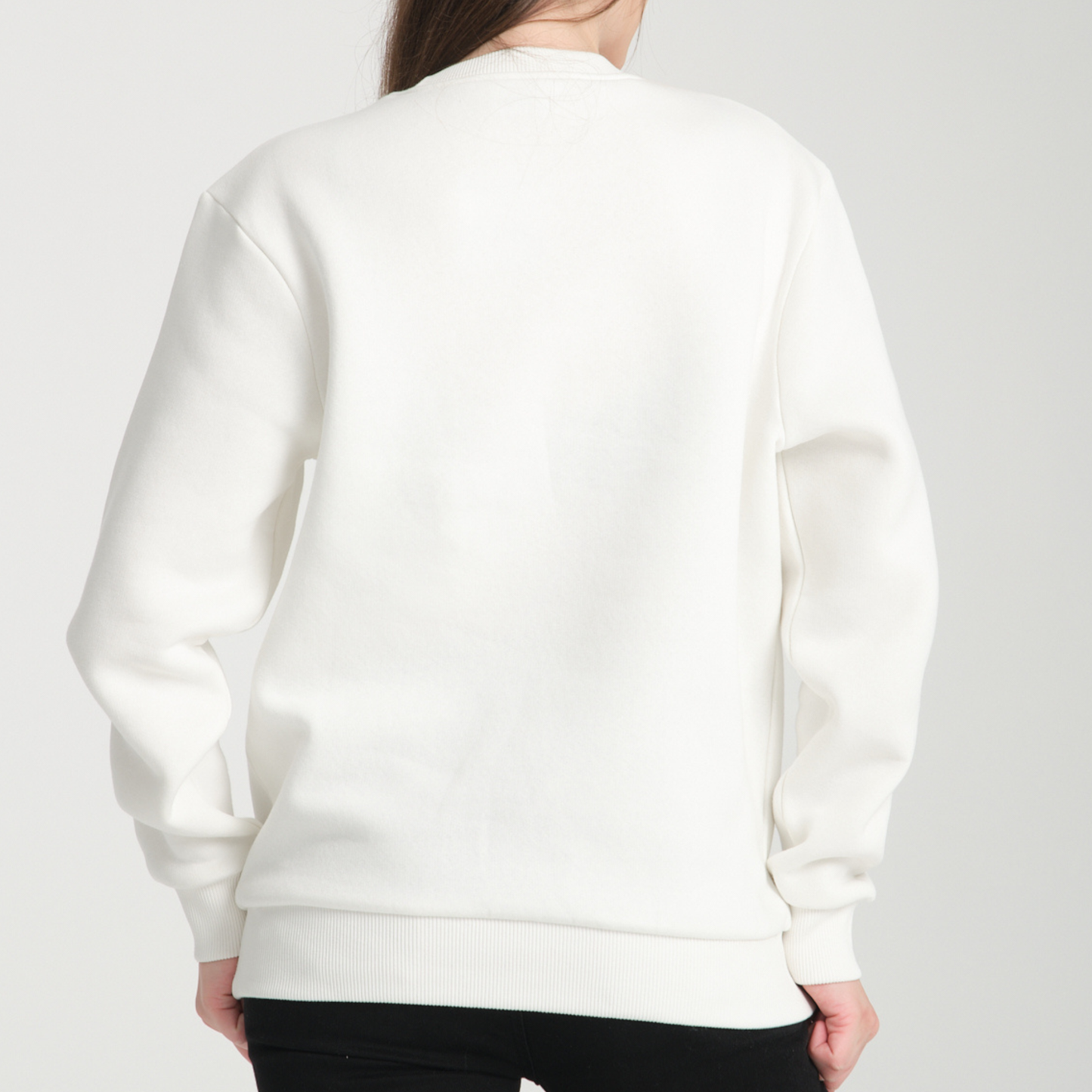 Felpa Girocollo Capri White - Interno Felpato - Felpa 42 Donna