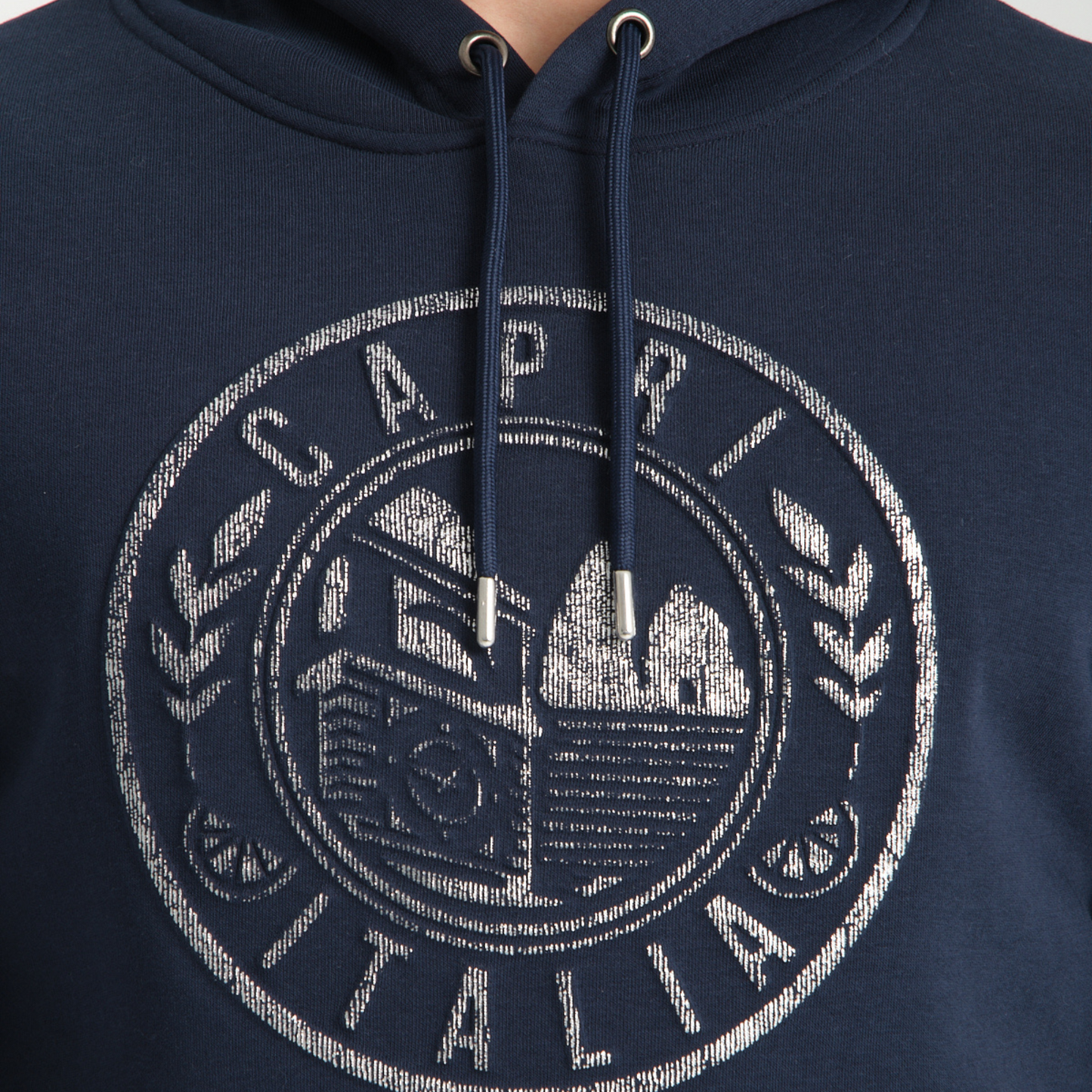 Felpa con Cappuccio Hoodie Capri Blu Navy - Interno Felpato - Felpa 43