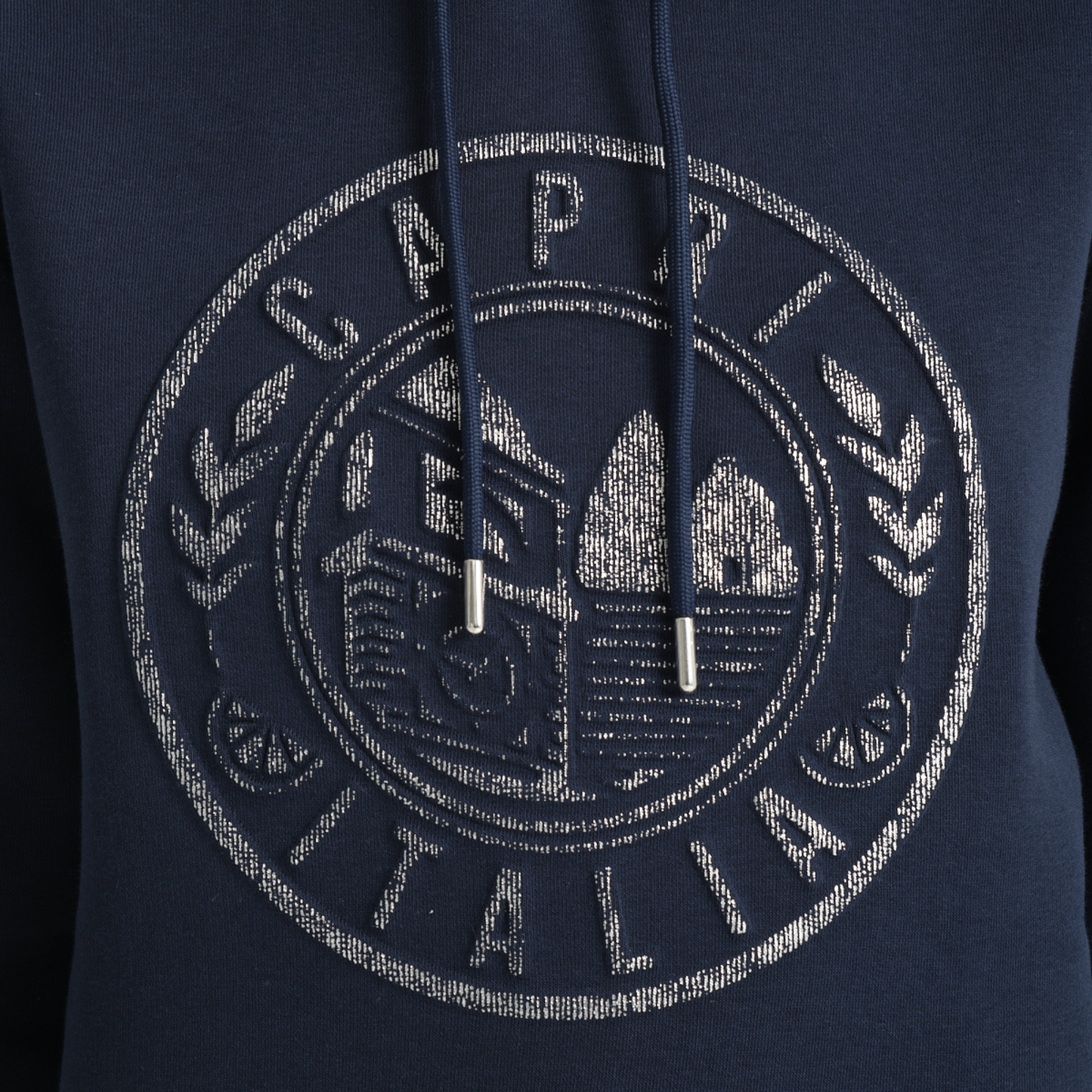 Felpa con Cappuccio Hoodie Capri Blu Navy - Interno Felpato - Felpa 43 Donna