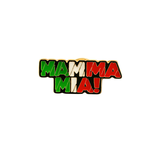 Spilla Italiana – “MAMMA MIA!” Tricolore – Espressione Iconica della Cultura Pop – #32