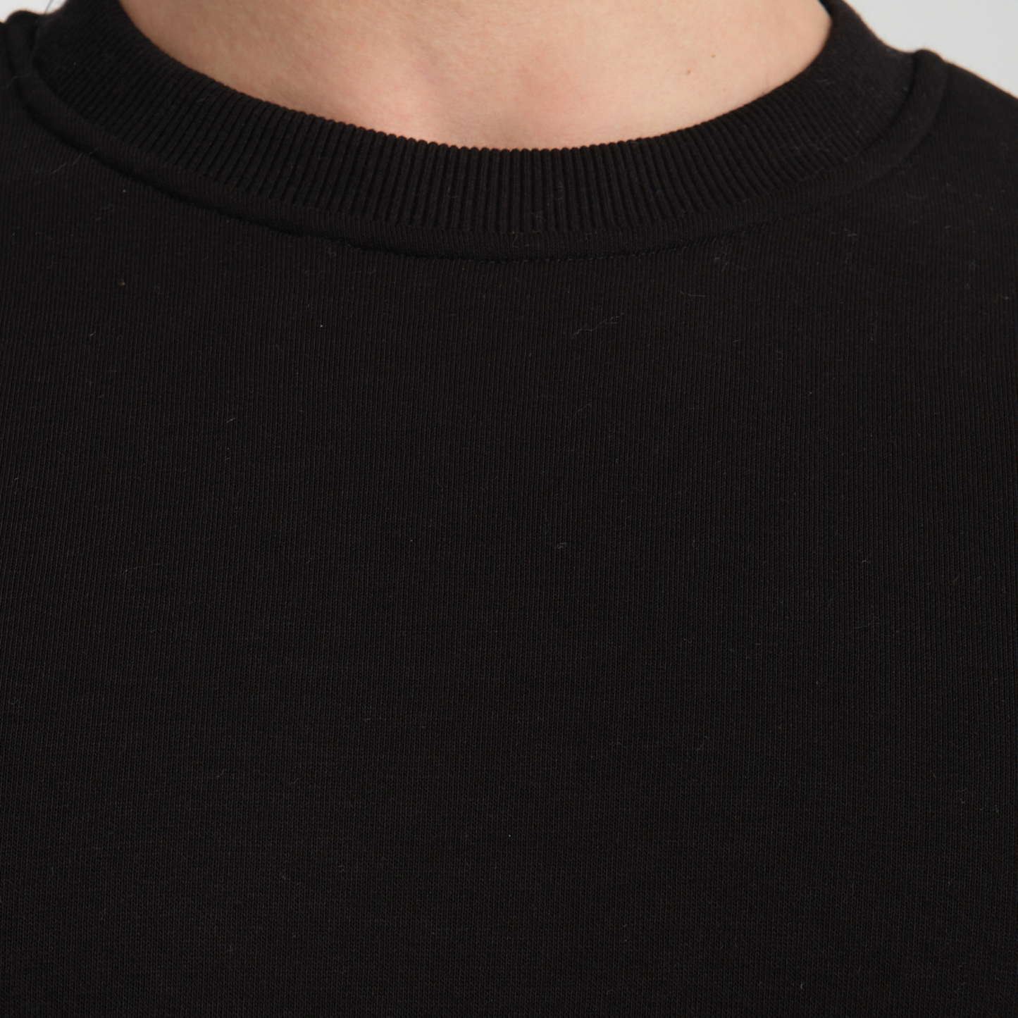 Felpa Black Basic Girocollo - Interno Felpato - Felpa 38