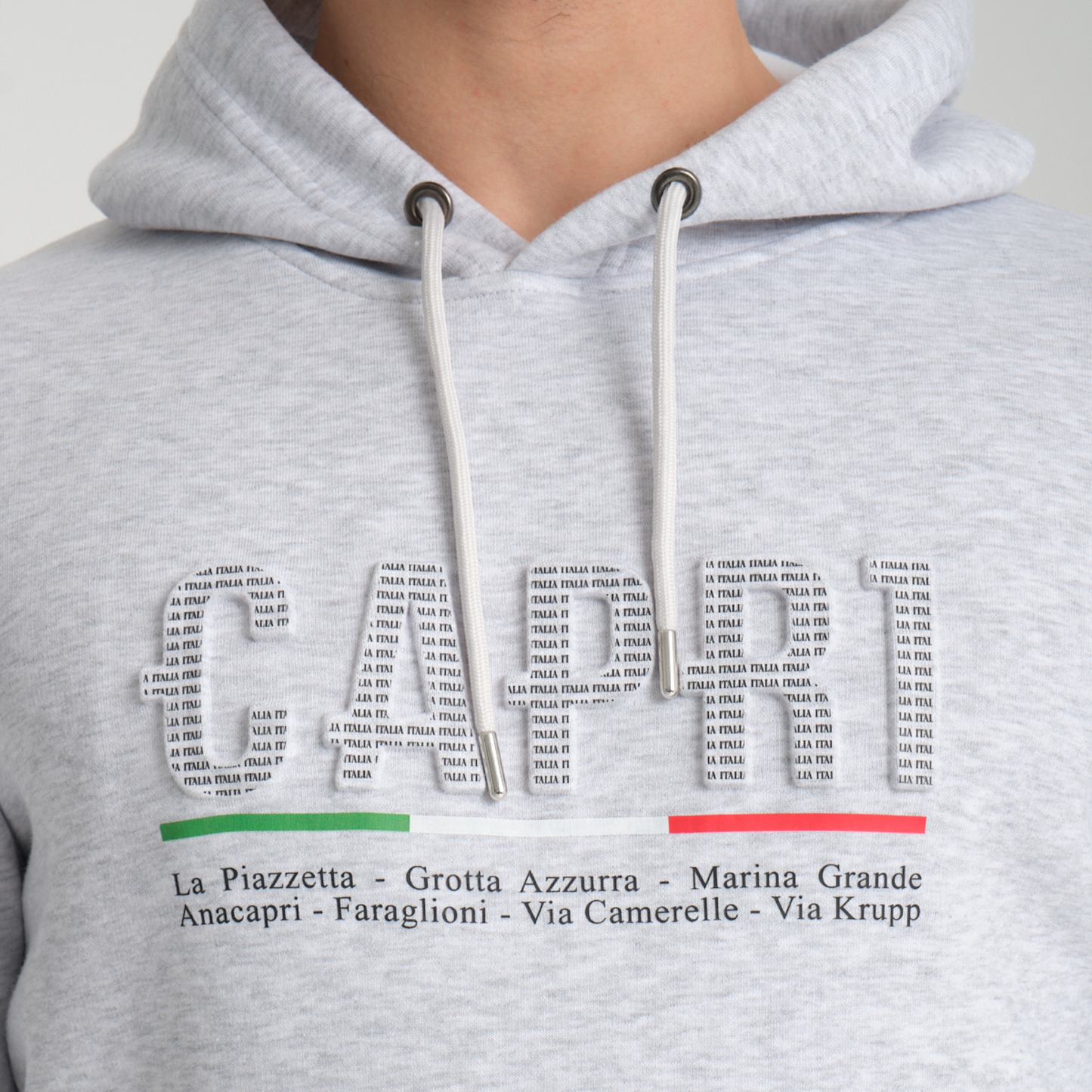 Felpa con Cappuccio Hoodie Capri Locations Snow Melange - Interno Felpato - Felpa 24