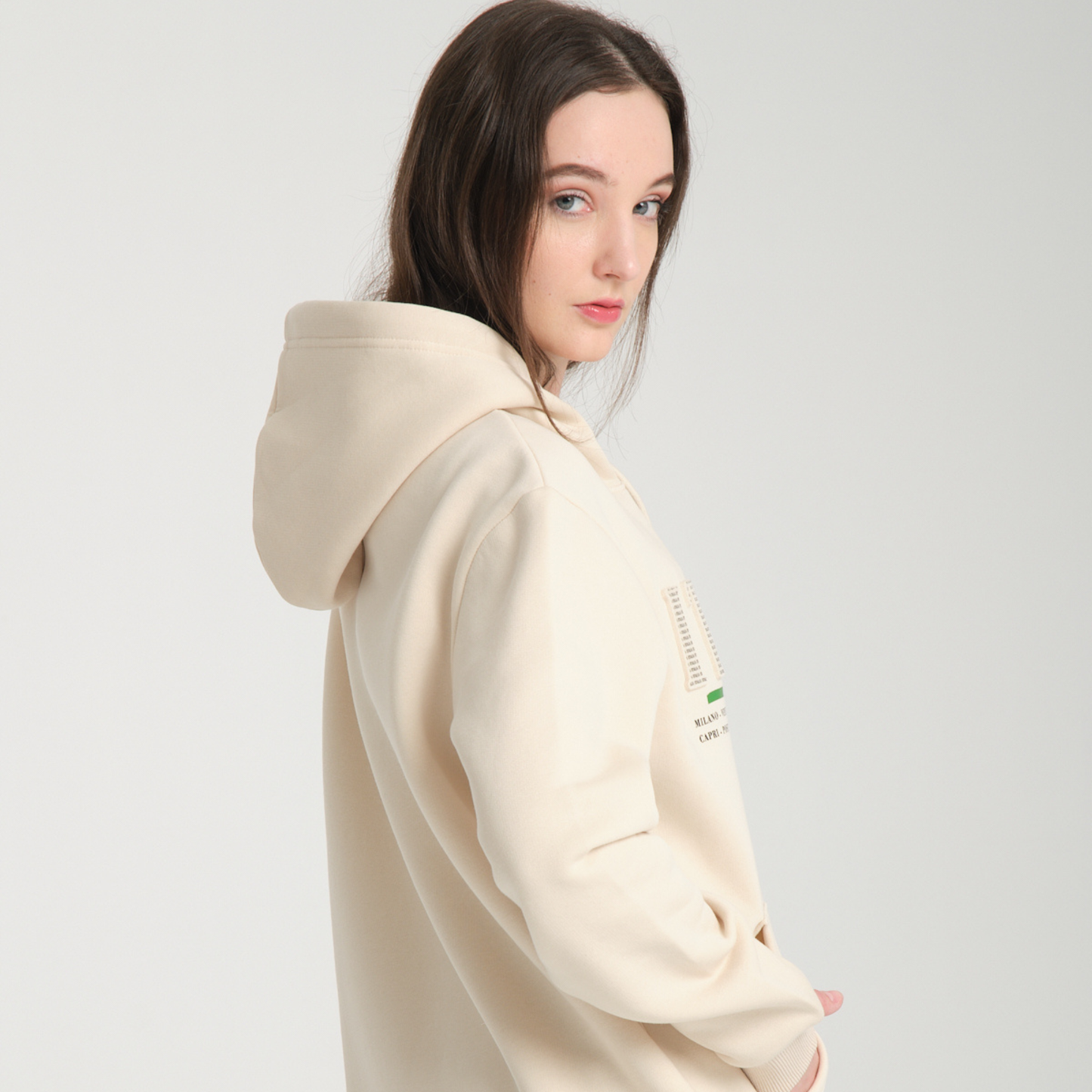 Felpa con Cappuccio Hoodie Italia Yellow Butter - Interno Felpato - Felpa 20 Donna
