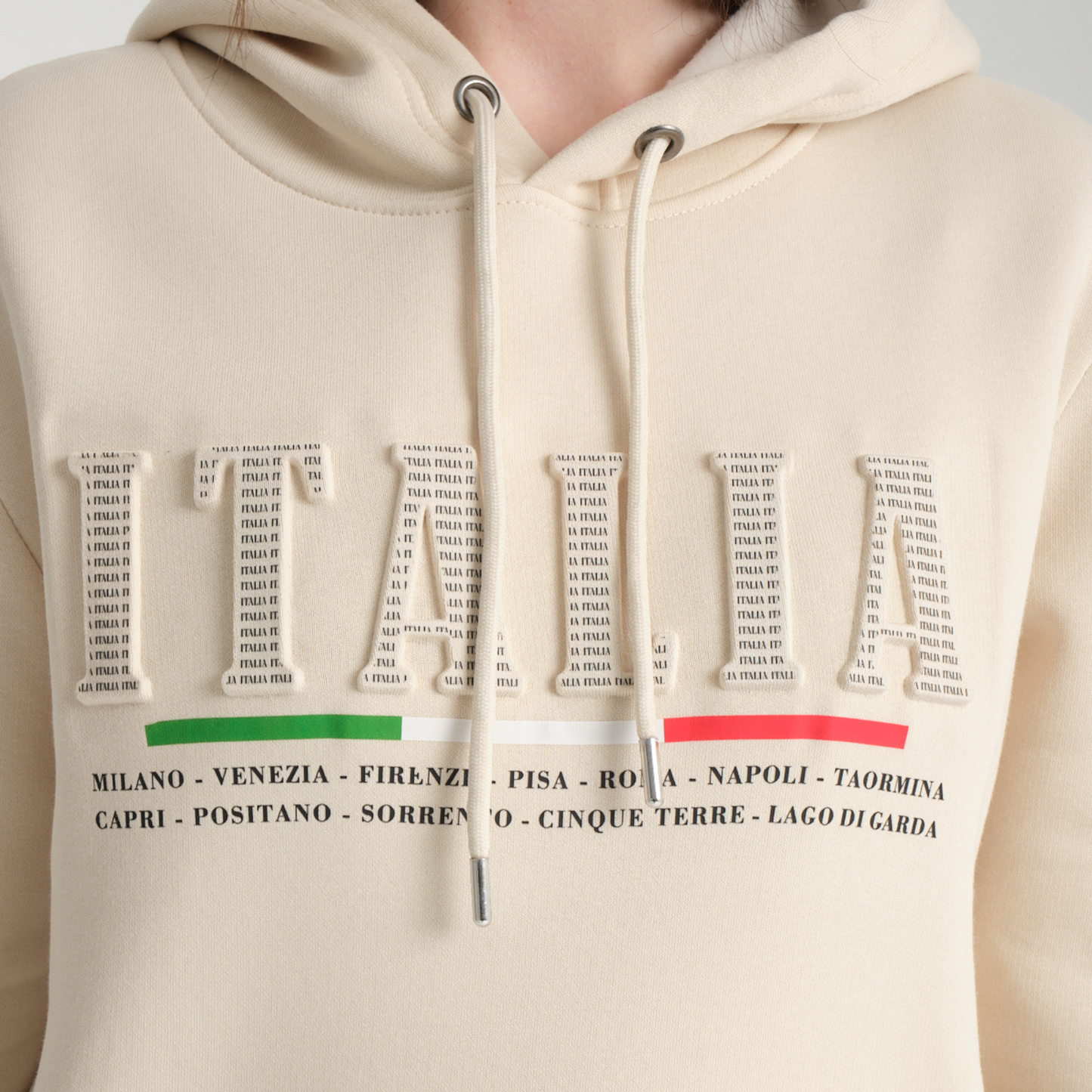 Felpa con Cappuccio Hoodie Italia Yellow Butter - Interno Felpato - Felpa 20 Donna