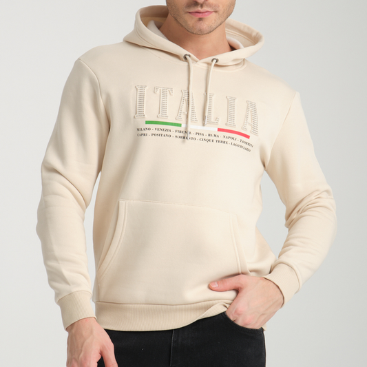 Felpa con Cappuccio Hoodie Italia Yellow Butter - Interno Felpato - Felpa 20