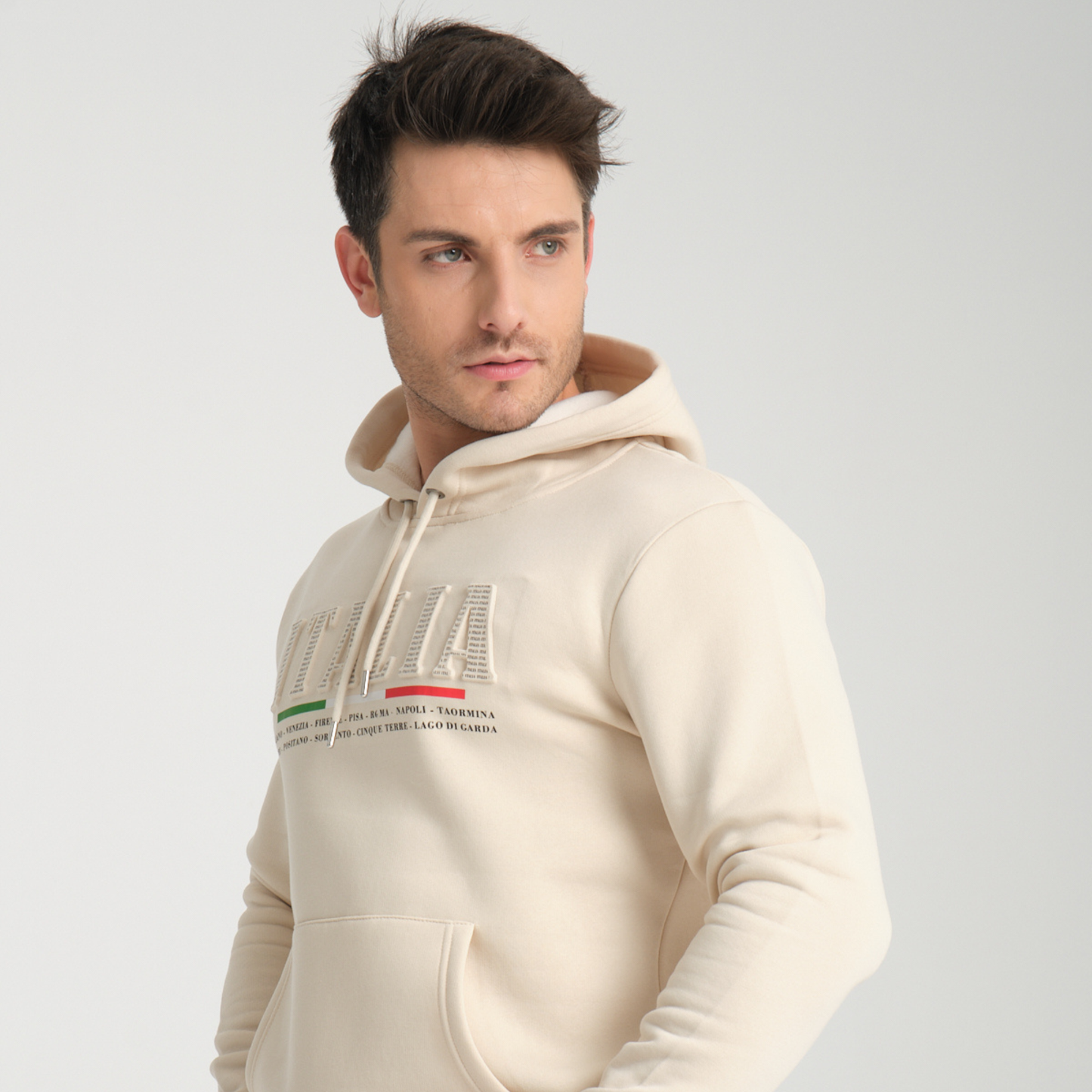 Felpa con Cappuccio Hoodie Italia Yellow Butter - Interno Felpato - Felpa 20