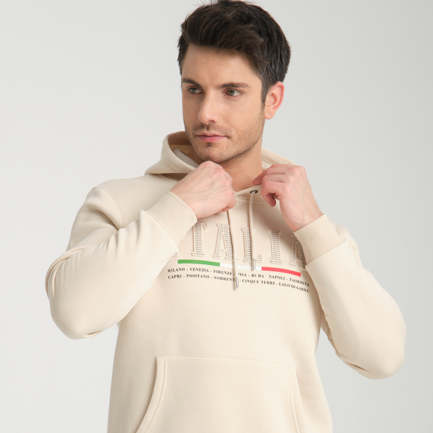 Felpa con Cappuccio Hoodie Italia Yellow Butter - Interno Felpato - Felpa 20