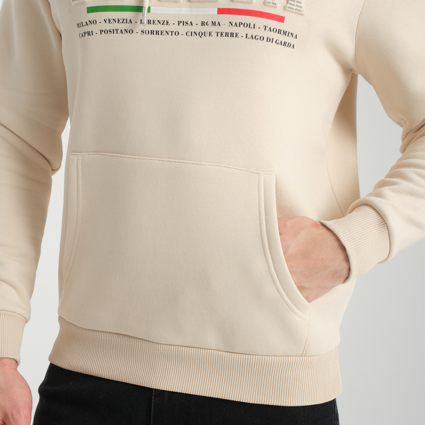 Felpa con Cappuccio Hoodie Italia Yellow Butter - Interno Felpato - Felpa 20