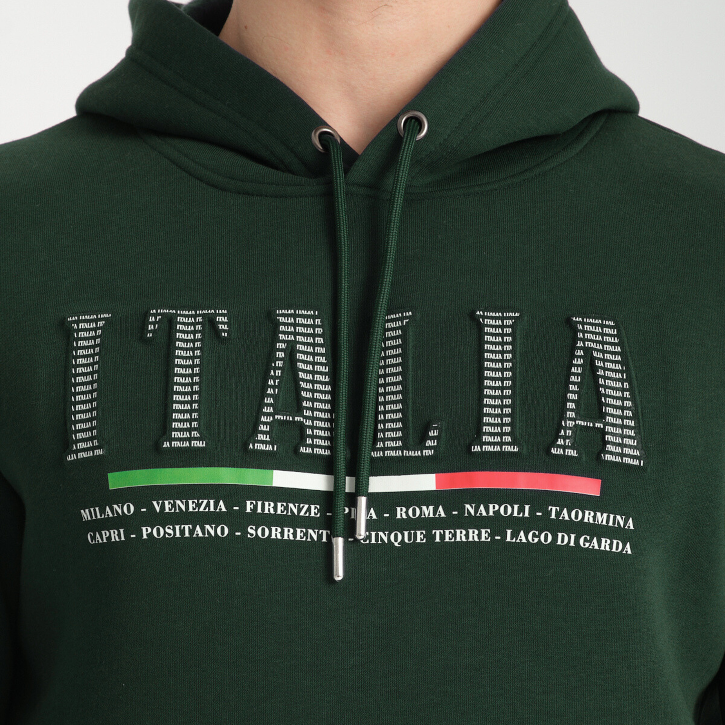 Felpa con Cappuccio Hoodie Italia Green – Interno Felpato | Felpa 20