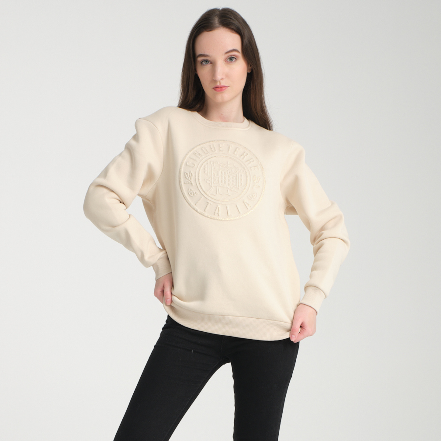 Felpa Girocollo Cinque Terre Yellow Butter - Interno Felpato - Felpa 27 Donna