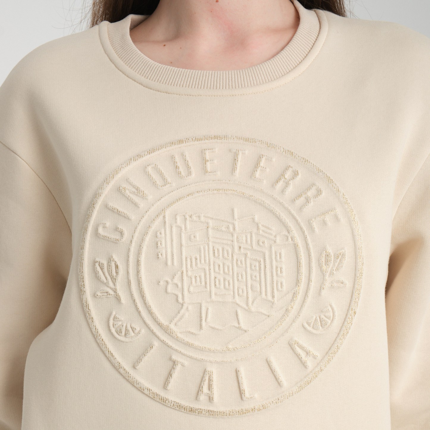 Felpa Girocollo Cinque Terre Yellow Butter - Interno Felpato - Felpa 27 Donna