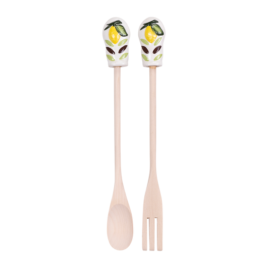 Utensili da Cucina Set da 2 Pezzi in Legno e Ceramica - SF84