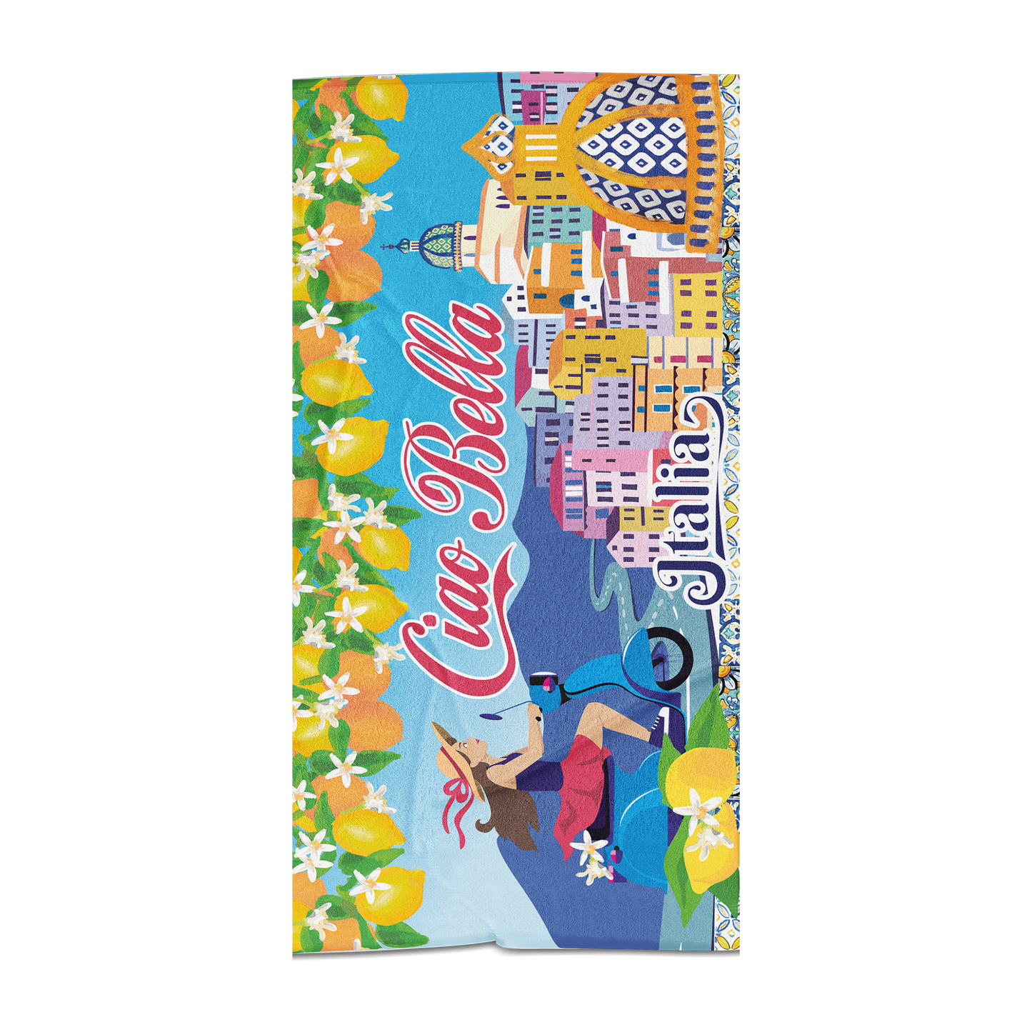 Telo Mare Full Print - Ciao Bella  - Colorato, Pratico e di Tendenza - TM81