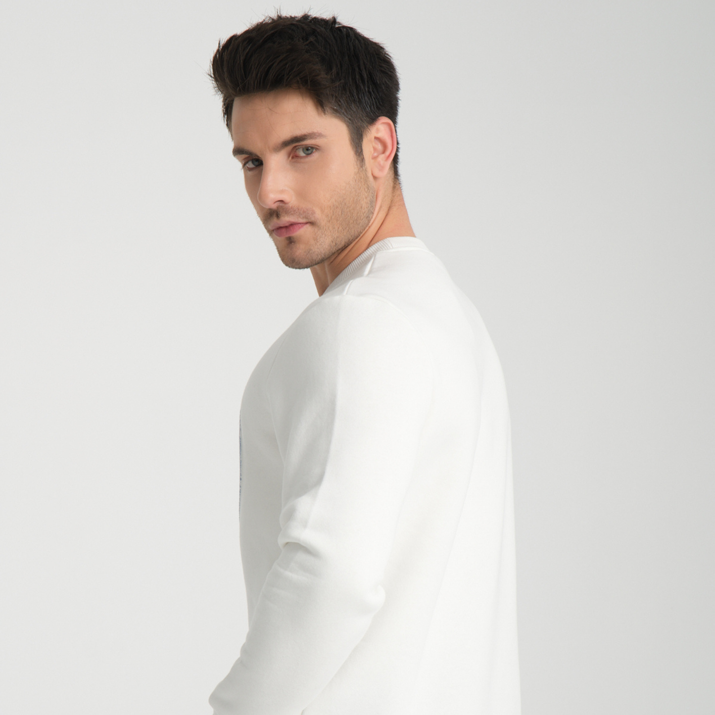 Felpa Girocollo Cinque Terre White - Interno Felpato - Felpa 27