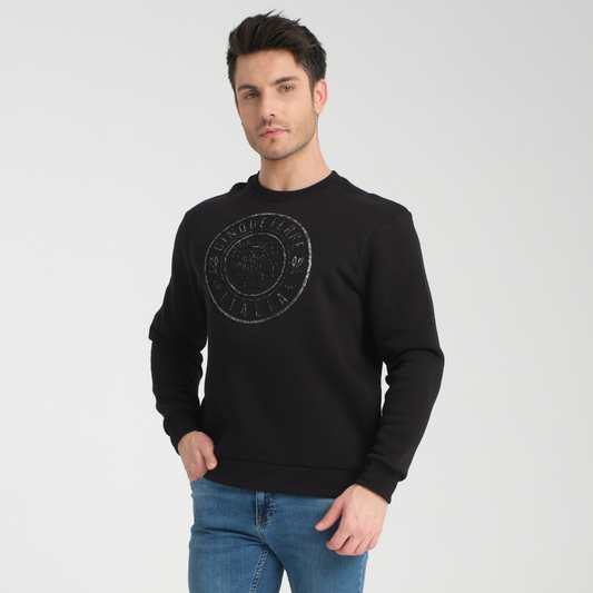 Felpa Girocollo Cinque Terre Black - Interno Felpato - Felpa 27