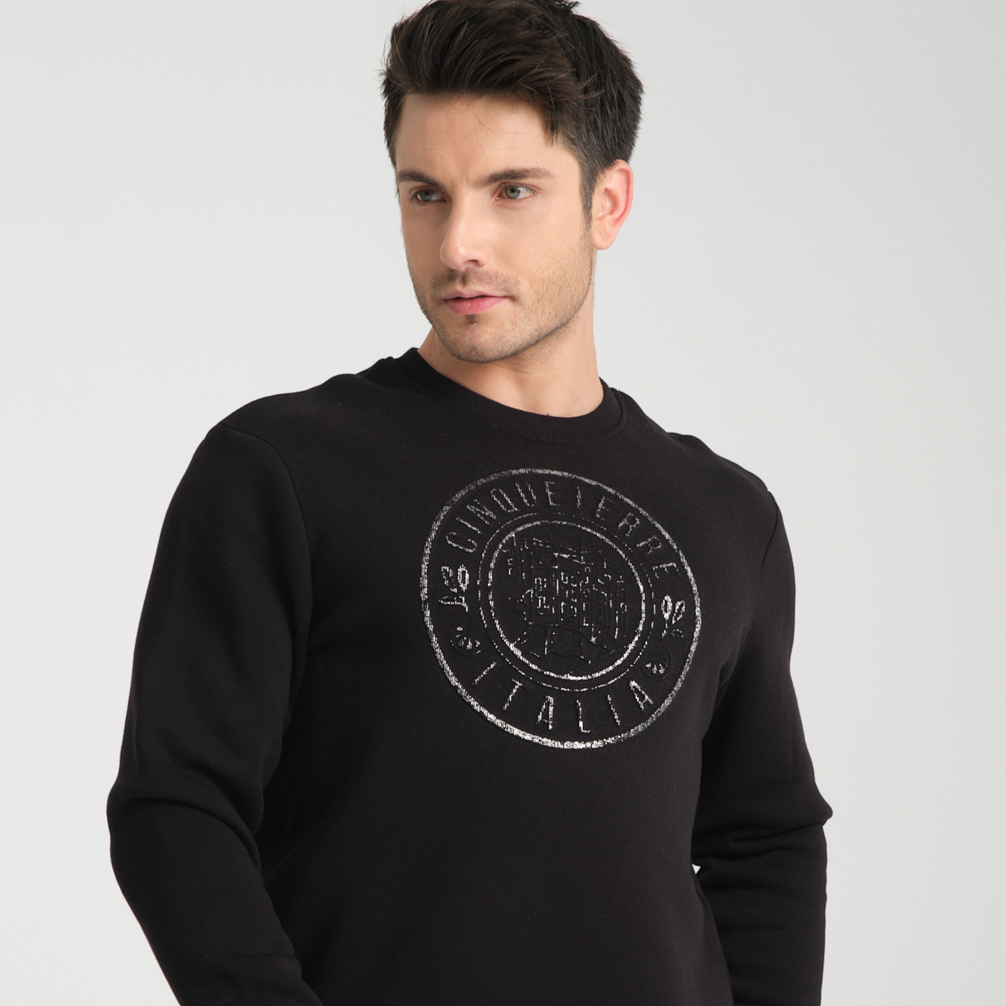 Felpa Girocollo Cinque Terre Black - Interno Felpato - Felpa 27