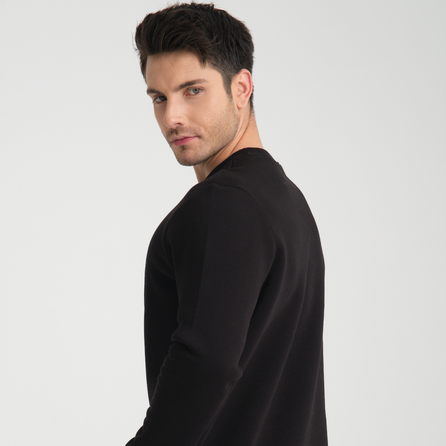 Felpa Girocollo Cinque Terre Black - Interno Felpato - Felpa 27