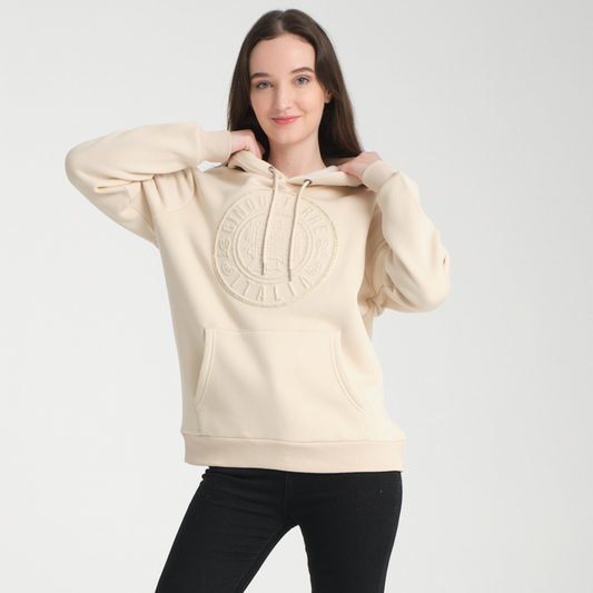 Felpa con Cappuccio Hoodie Cinque Terre Yellow Butter - Interno Felpato - Felpa 41 Donna