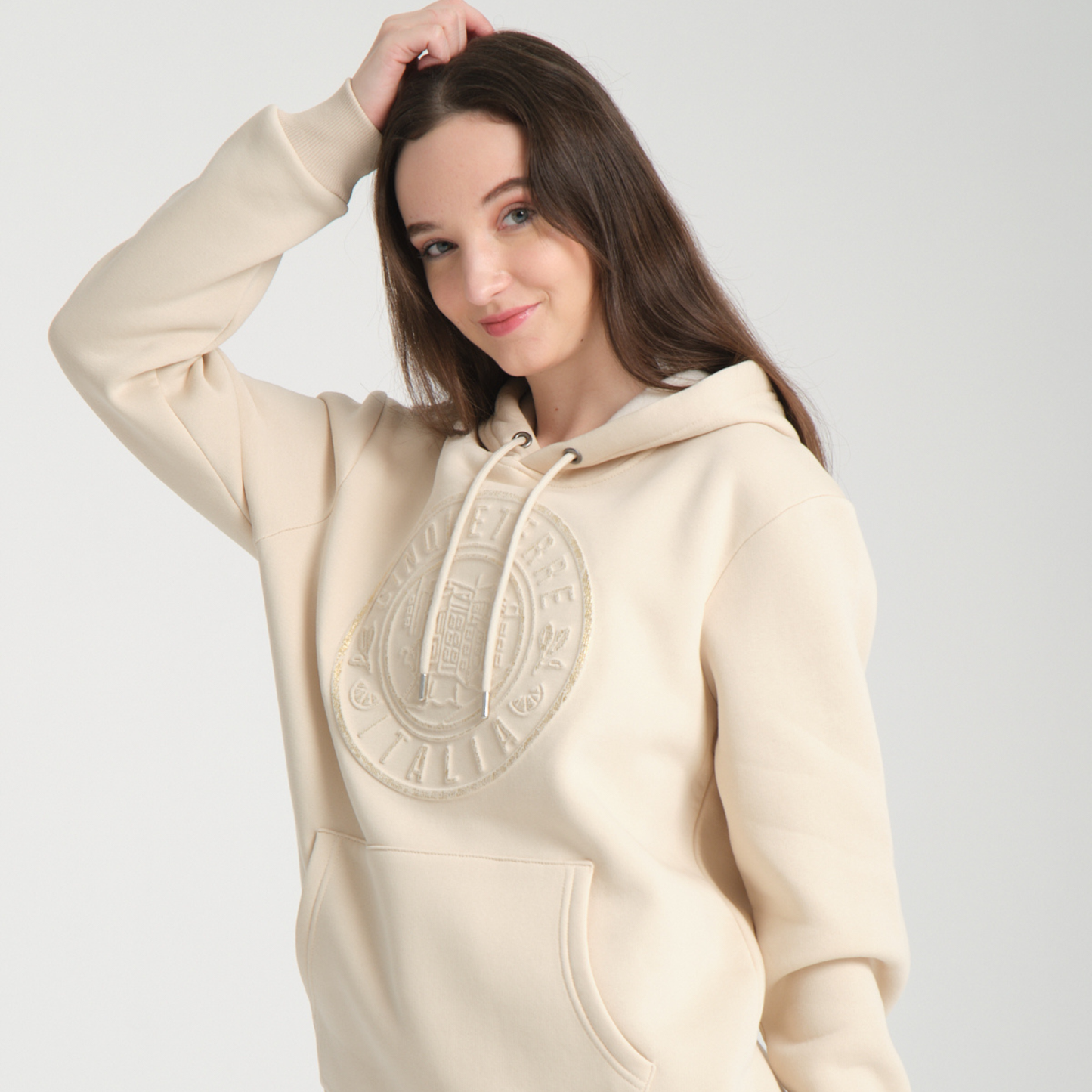 Felpa con Cappuccio Hoodie Cinque Terre Yellow Butter - Interno Felpato - Felpa 41 Donna