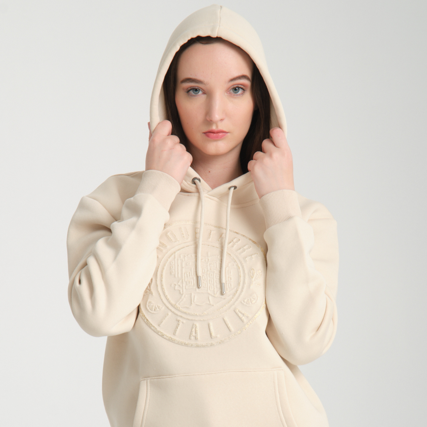 Felpa con Cappuccio Hoodie Cinque Terre Yellow Butter - Interno Felpato - Felpa 41 Donna