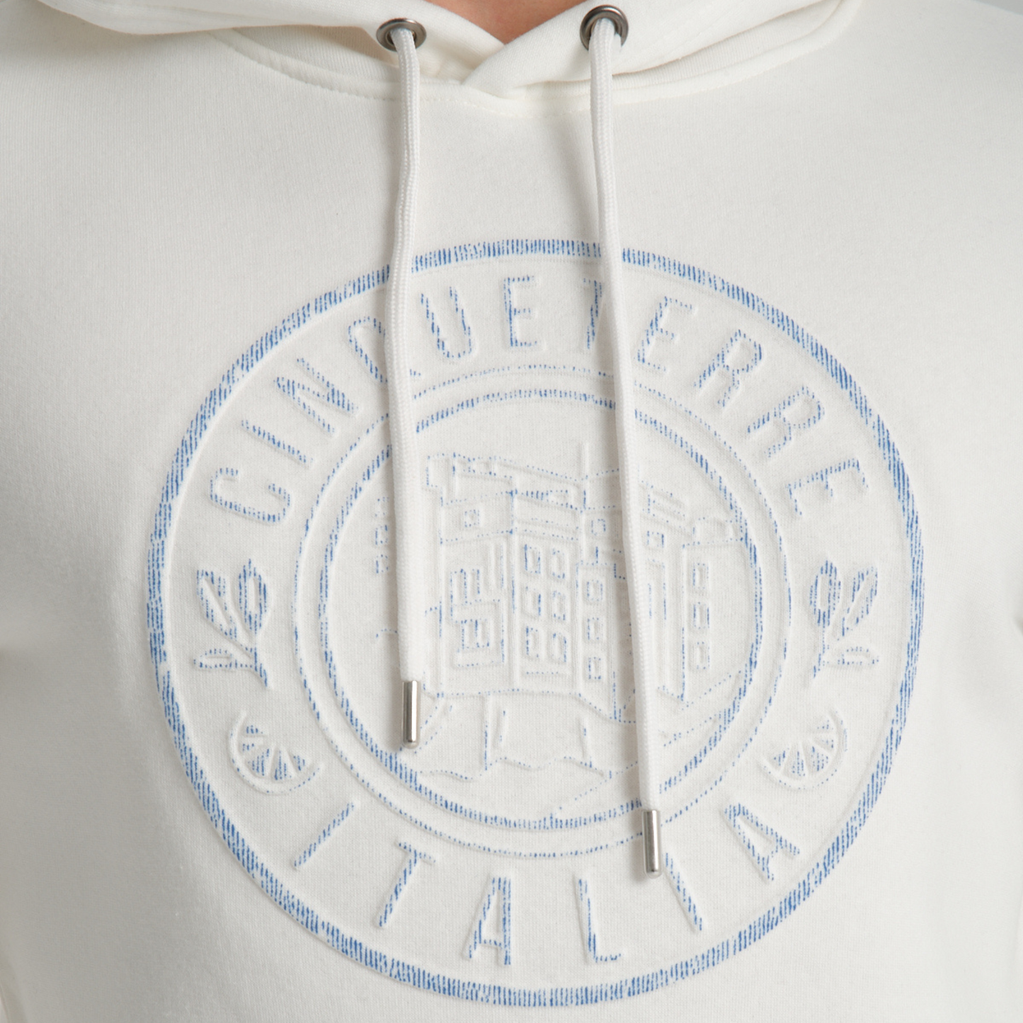 Felpa con Cappuccio Hoodie Cinque Terre White - Interno Felpato - Felpa 41