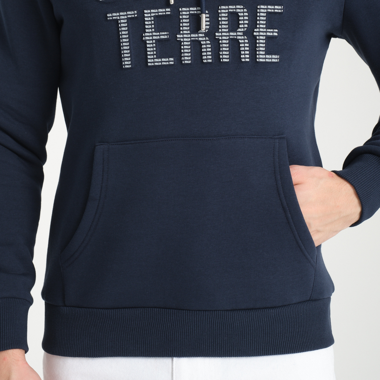 Felpa con Cappuccio Hoodie Cinque Terre Blu Navy - Interno Felpato - Felpa 25