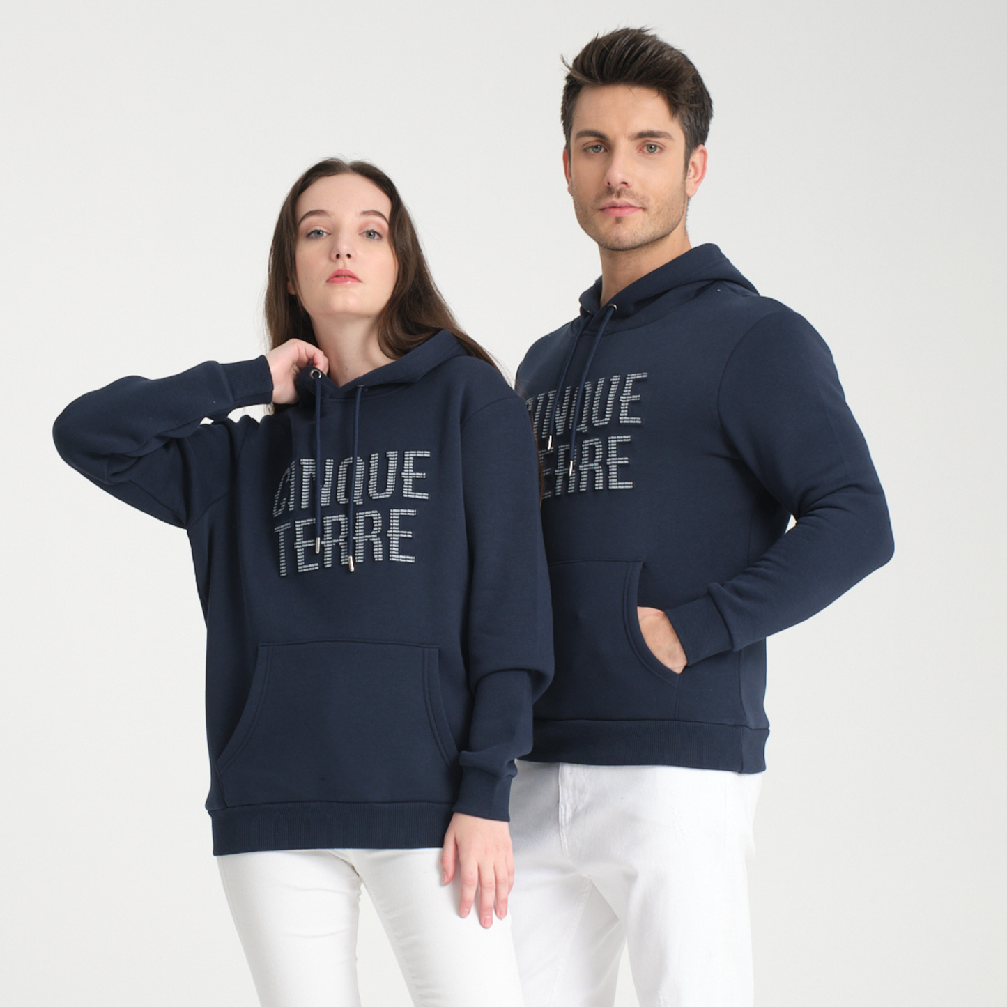 Felpa con Cappuccio Hoodie Cinque Terre Blu Navy - Interno Felpato - Felpa 25