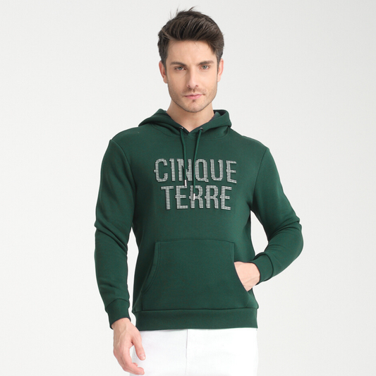 Felpa con Cappuccio Hoodie Cinque Terre Green - Interno Felpato - Felpa 25