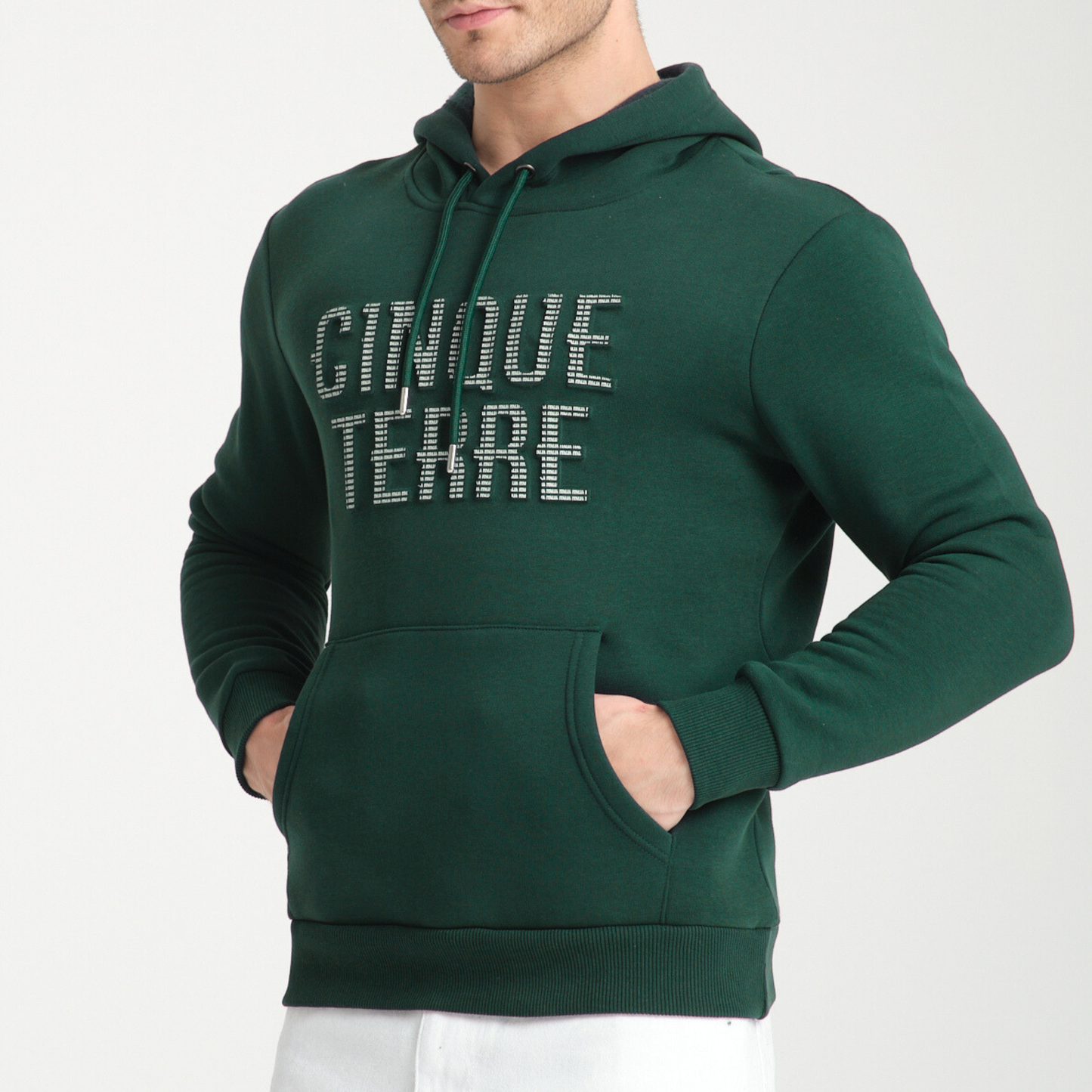 Felpa con Cappuccio Hoodie Cinque Terre Green - Interno Felpato - Felpa 25