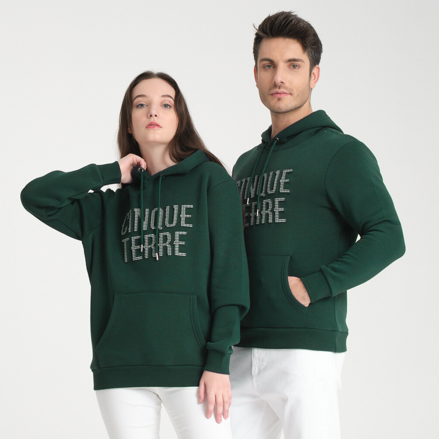 Felpa con Cappuccio Hoodie Cinque Terre Green - Interno Felpato - Felpa 25