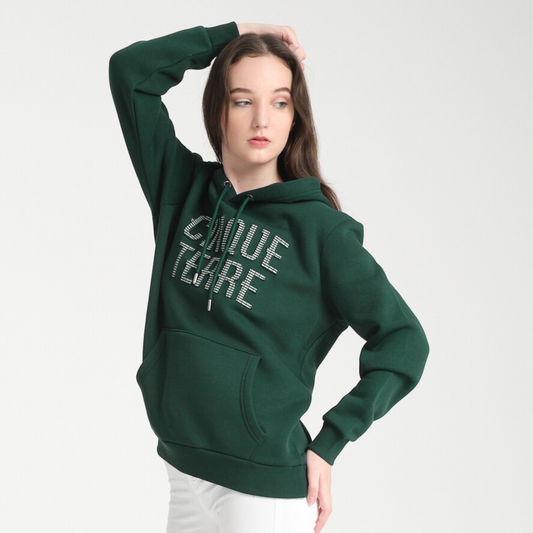 Felpa con Cappuccio Hoodie Cinque Terre Green - Interno Felpato - Felpa 25 Donna