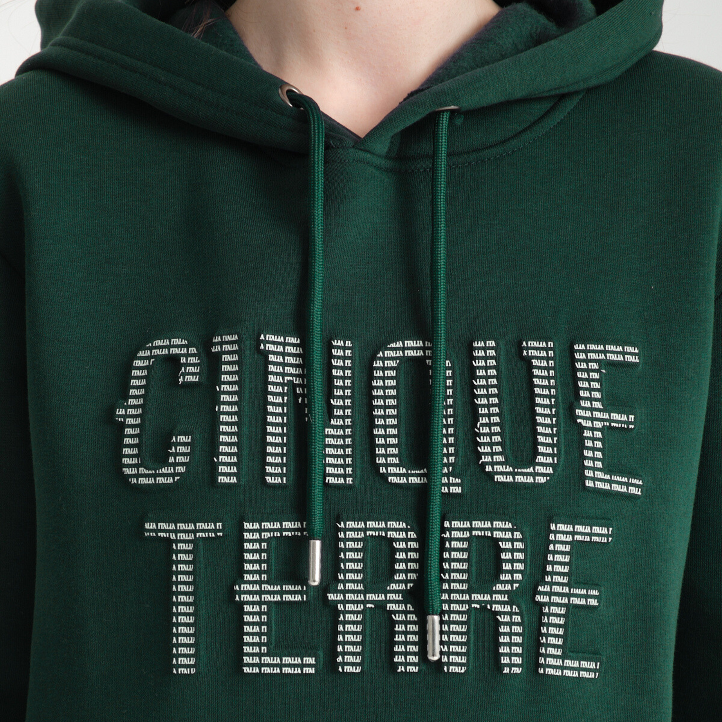 Felpa con Cappuccio Hoodie Cinque Terre Green - Interno Felpato - Felpa 25 Donna