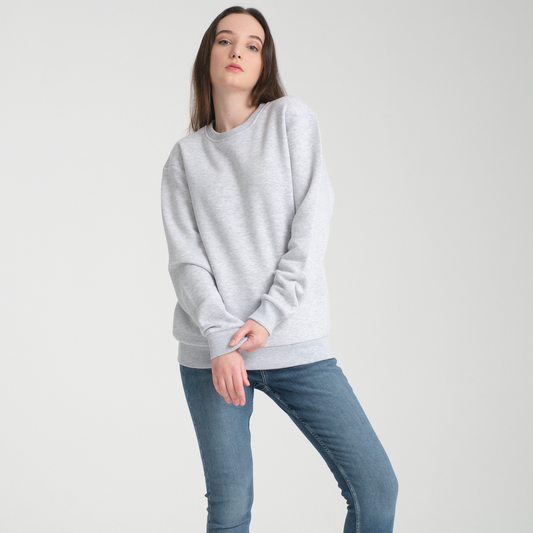 Felpa Snow Melange Basic Girocollo - Interno Felpato - Felpa 38 Donna